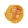 Gipszkarton szerelvénydoboz 1-es kerek 73mm-átmérő műanyag sárga csavarral 34mm-b.mély KU KOPOS